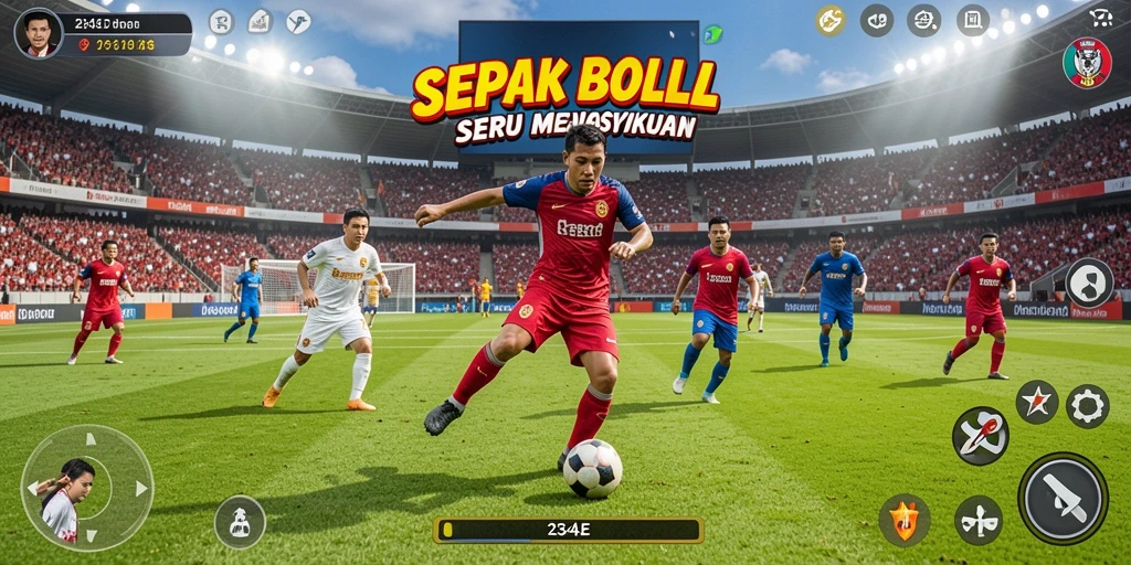 Tampilan gameplay 234E dengan aksi seru di lapangan.