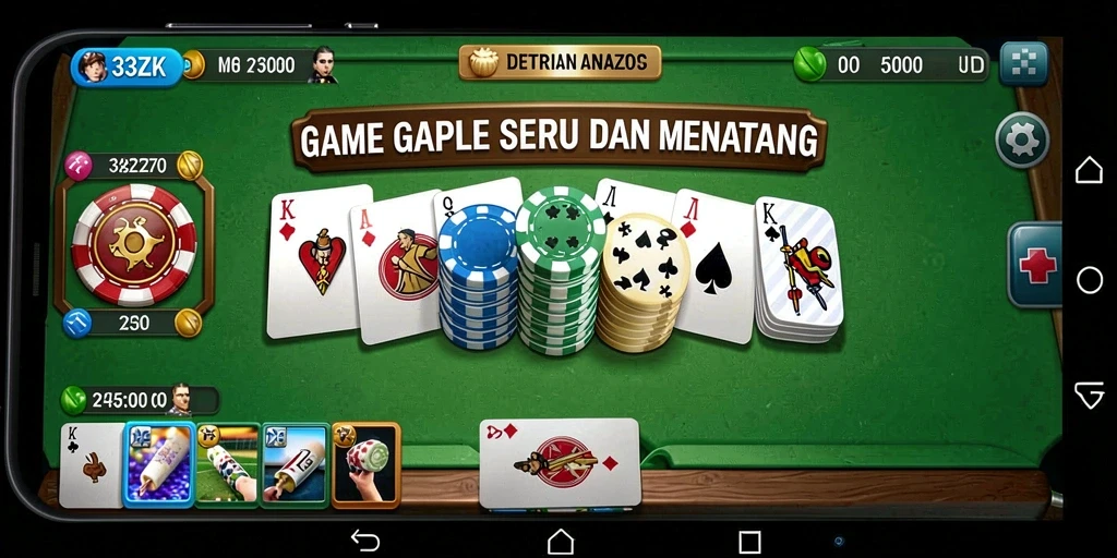 Screenshot game 33ZK yang menampilkan keseruan bermain Gaple.