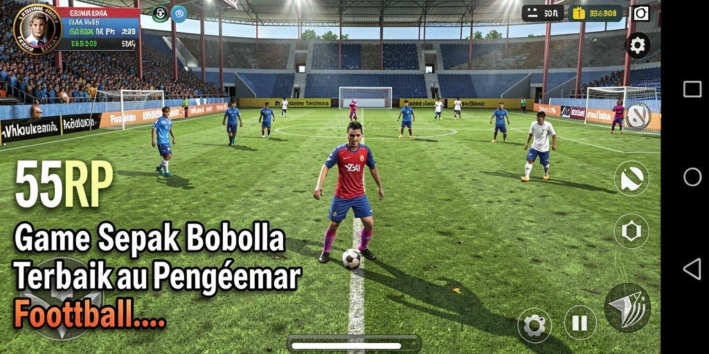 Tampilan aksi seru dalam permainan sepak bola 55RP.