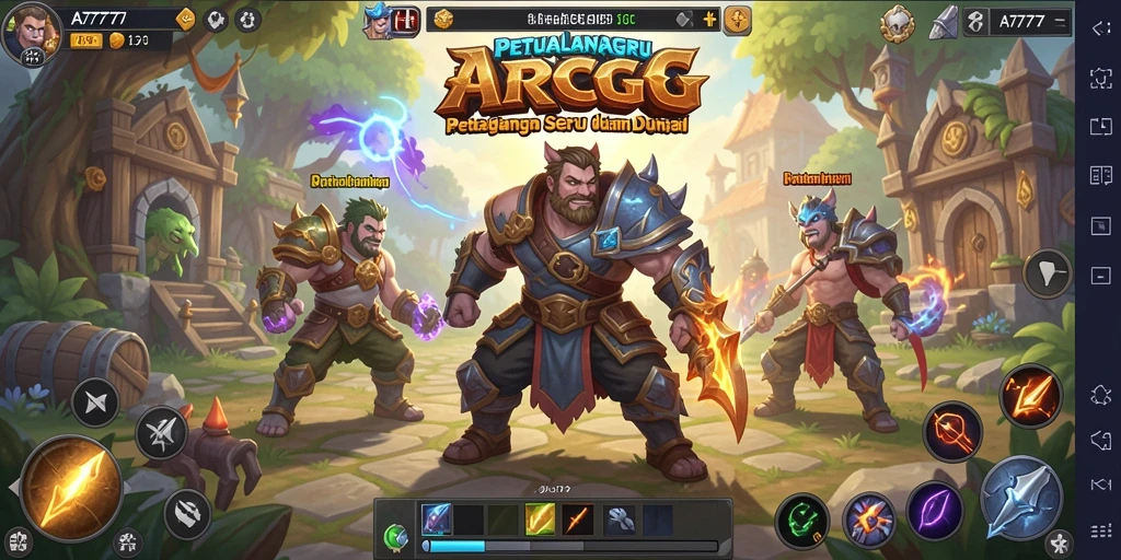Tampilan gameplay seru penuh aksi dalam A7777.