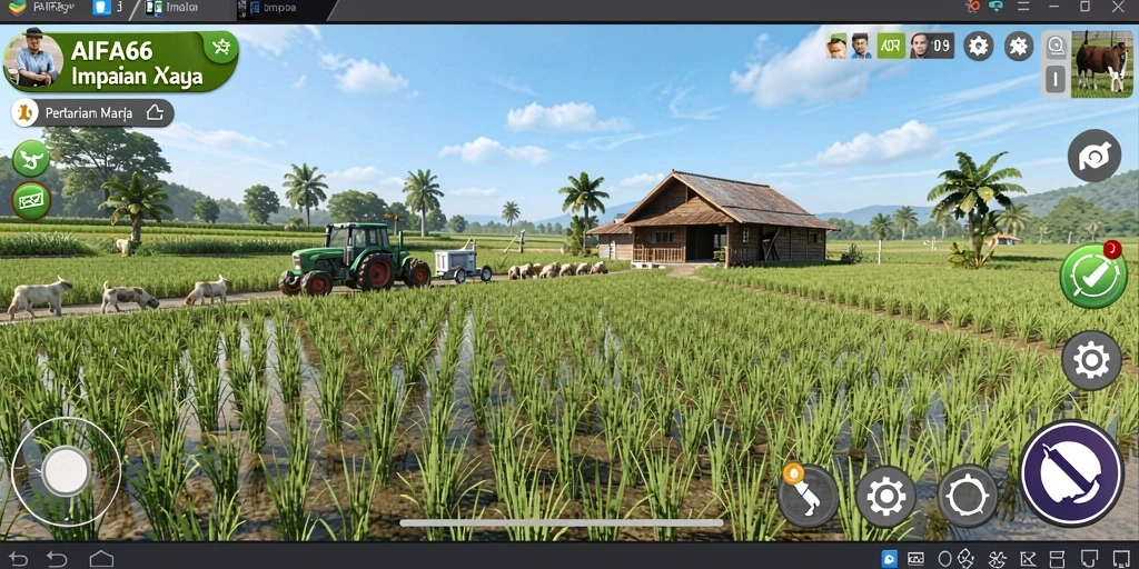 Screengrab AIFA66 menampilkan aktivitas bertani yang seru dan menarik.