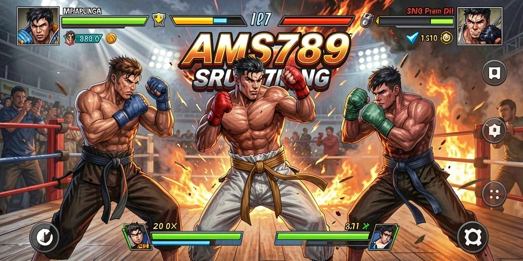 Tampilan gameplay yang mendebarkan dalam pertarungan AMS789.