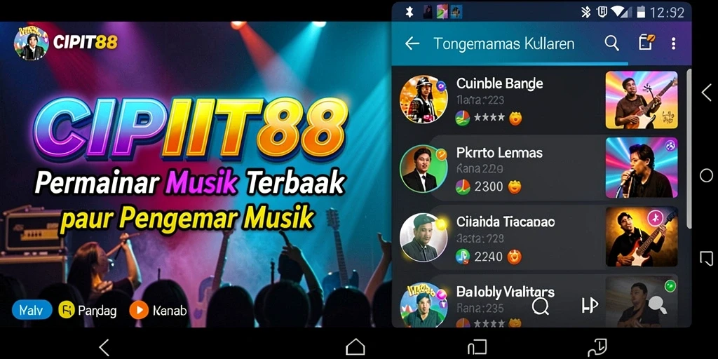 Tampilan gameplay <strong>CIPIT88</strong> dengan berbagai pilihan lagu yang menarik.