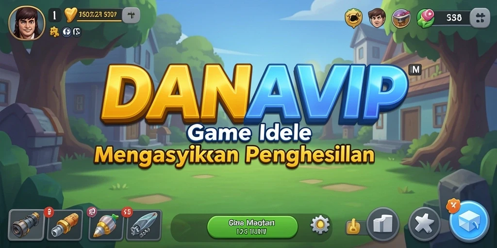 Screenshot utama DANAVIP menunjukkan gameplay Idle yang menarik.