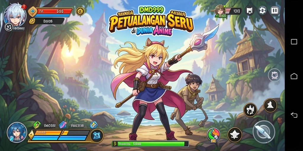 Tangkapan layar menampilkan aksi seru dalam game Anime DMD999.