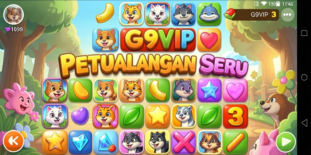 Tampilan menarik dari gameplay G9VIP yang penuh warna dan strategi.