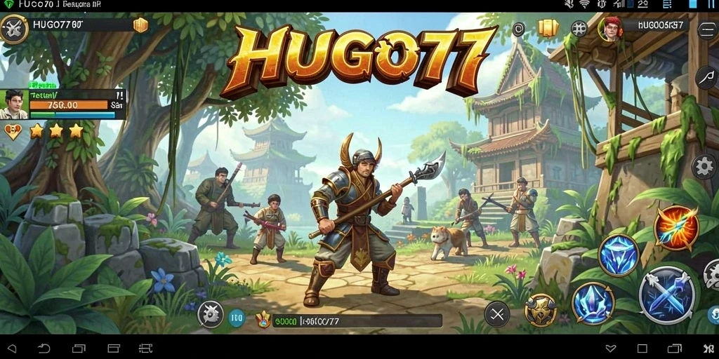 Gameplay seru HUGO77 dengan pertarungan strategis dan grafis memukau.