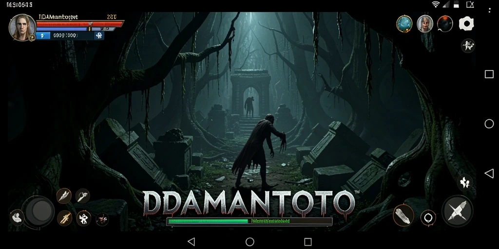 Screenshot gameplay IDAMANTOTO menampilkan suasana menyeramkan dan misterius.