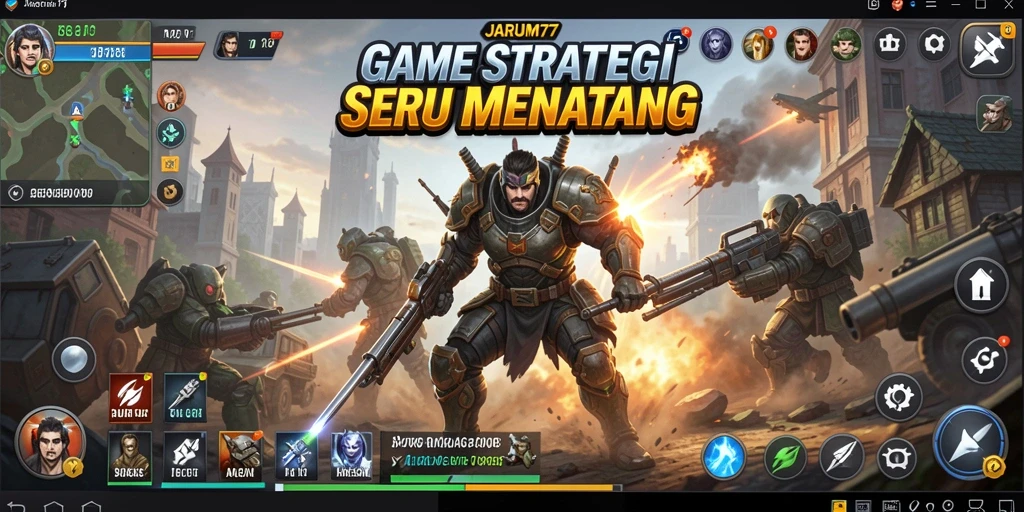 Tangkapan layar menampilkan aksi seru gameplay JARUM77.