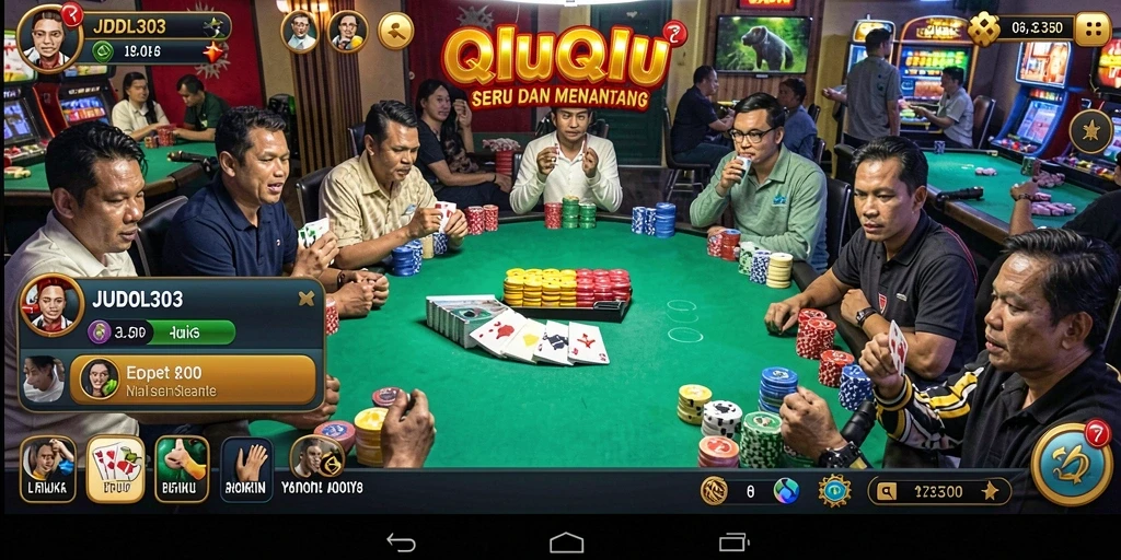Screenshot JUDOL303 menampilkan gameplay QiuQiu yang menarik.