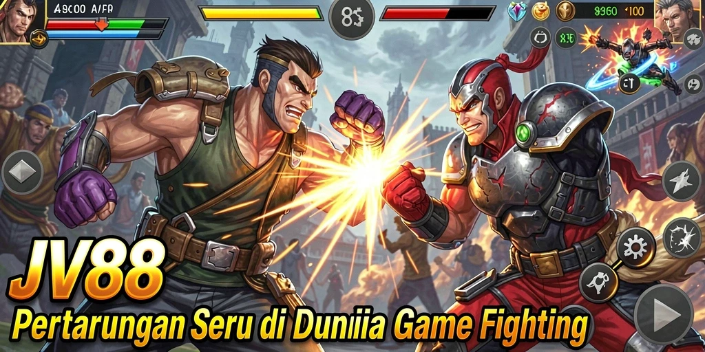 Tampilan gameplay seru dari JV88 dengan karakter bertarung.