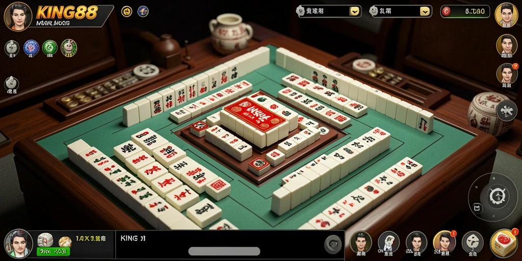 Tampilan gameplay Mahjong yang mendebarkan di KING88.
