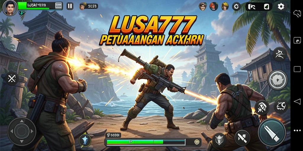 Screenshot utama LUSA777 menampilkan aksi seru dalam gameplay.