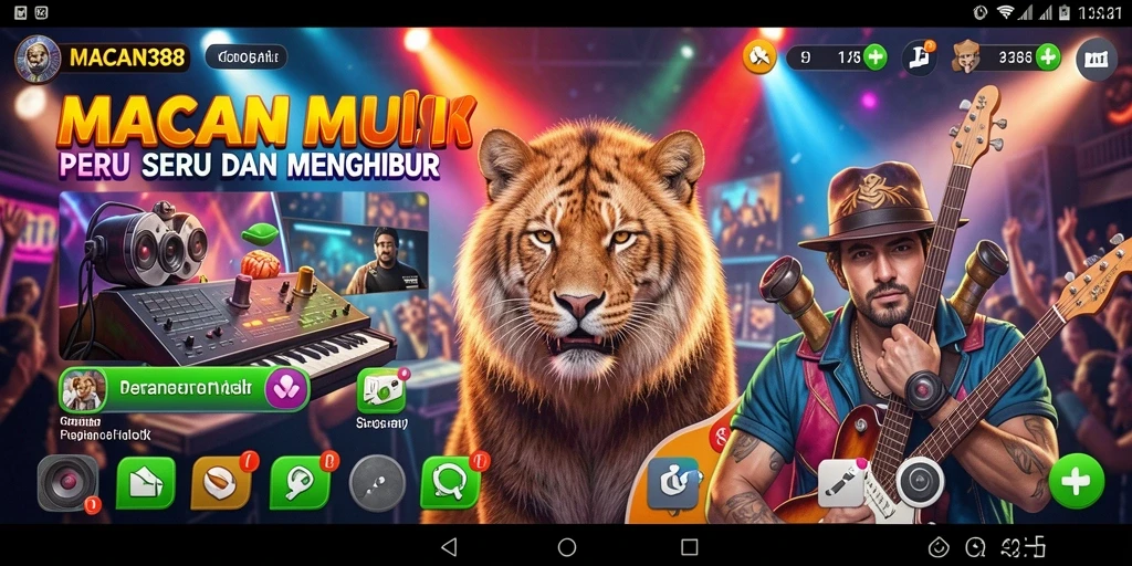 Tampilan gameplay <strong>MACAN388</strong> yang penuh warna dan menarik saat berkompetisi dalam permainan musik.