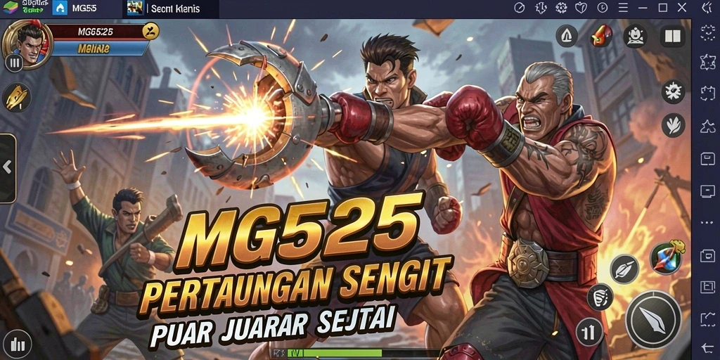 Screenshot gameplay MG525 menunjukkan aksi pertarungan yang epik dan mendebarkan.