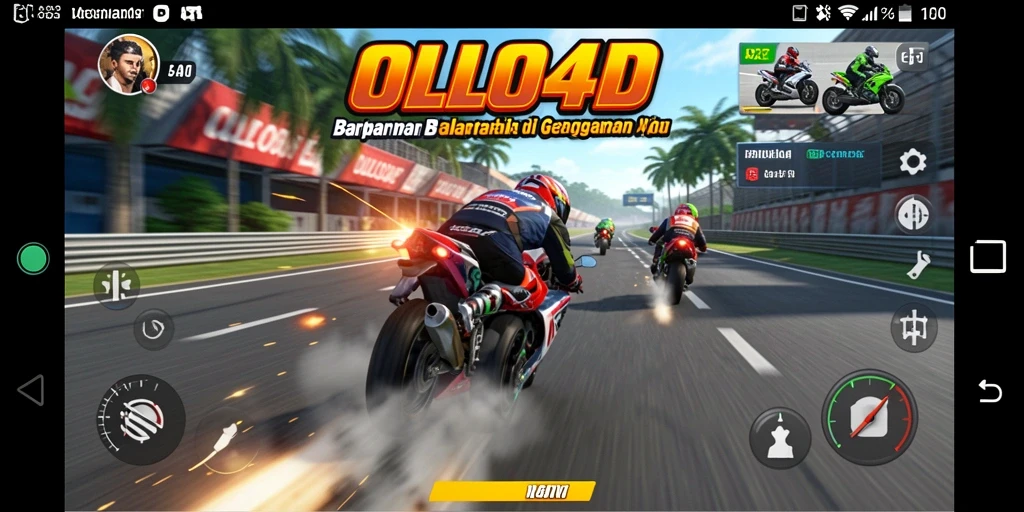 Tampilan menarik dari gameplay balap motor OLLO4D.