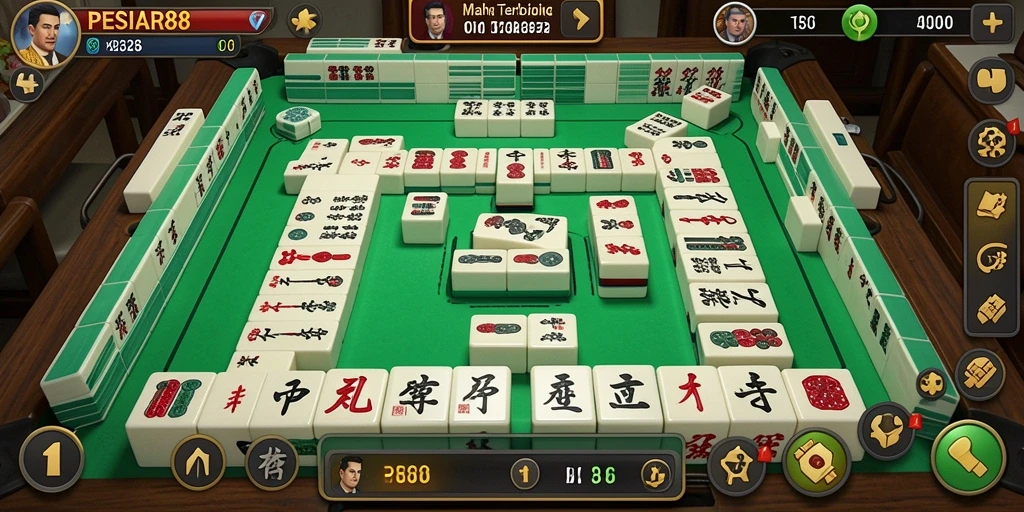 Screenshot gameplay PESIAR88 menunjukkan keseruan bermain Mahjong.