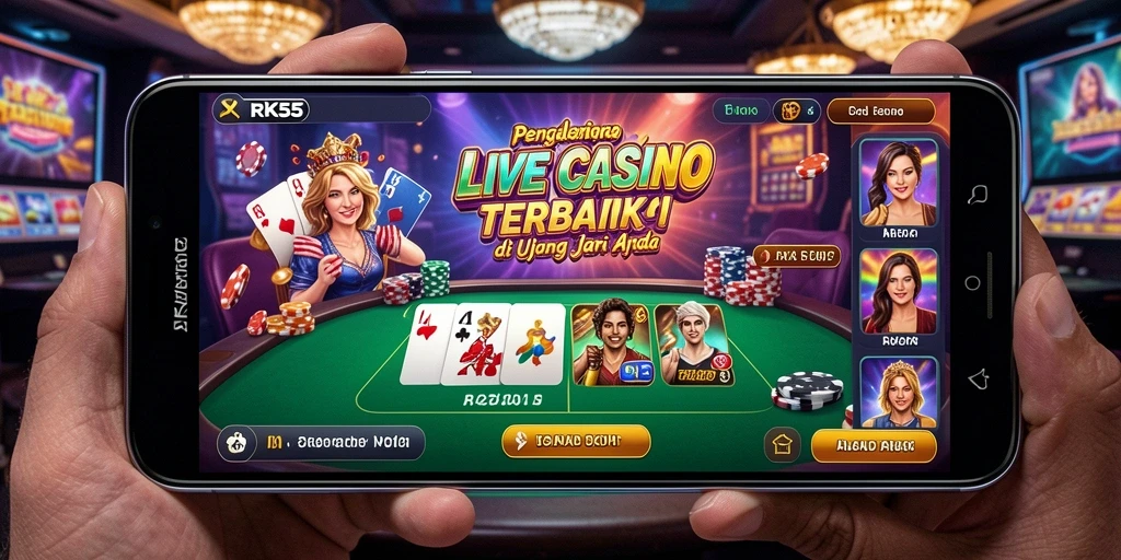 Tampilan gameplay Live Casino RK55 yang mengesankan dan interaktif.