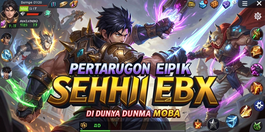 Tampilan gameplay seru di SEHOKI dengan aksi MOBA yang mendebarkan.