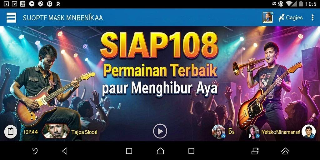 Tampilan gameplay SIAP108 menampilkan pemain menikmati musik dengan penuh semangat.