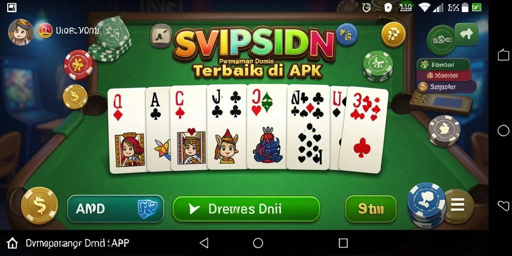 Screenshot gameplay SVIPSIDN menampilkan suasana permainan Domino yang menegangkan.