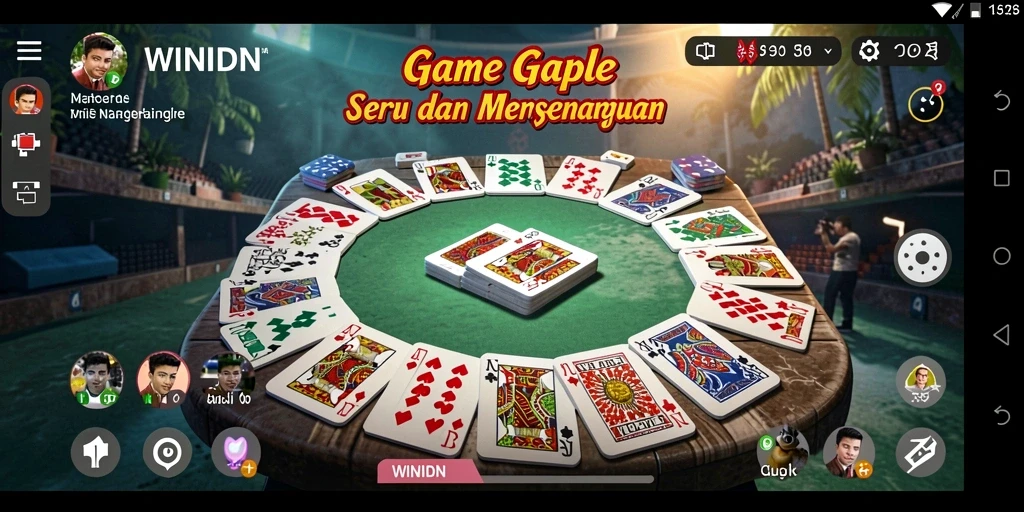 Gameplay WINIDN yang menegangkan dalam permainan Gaple.